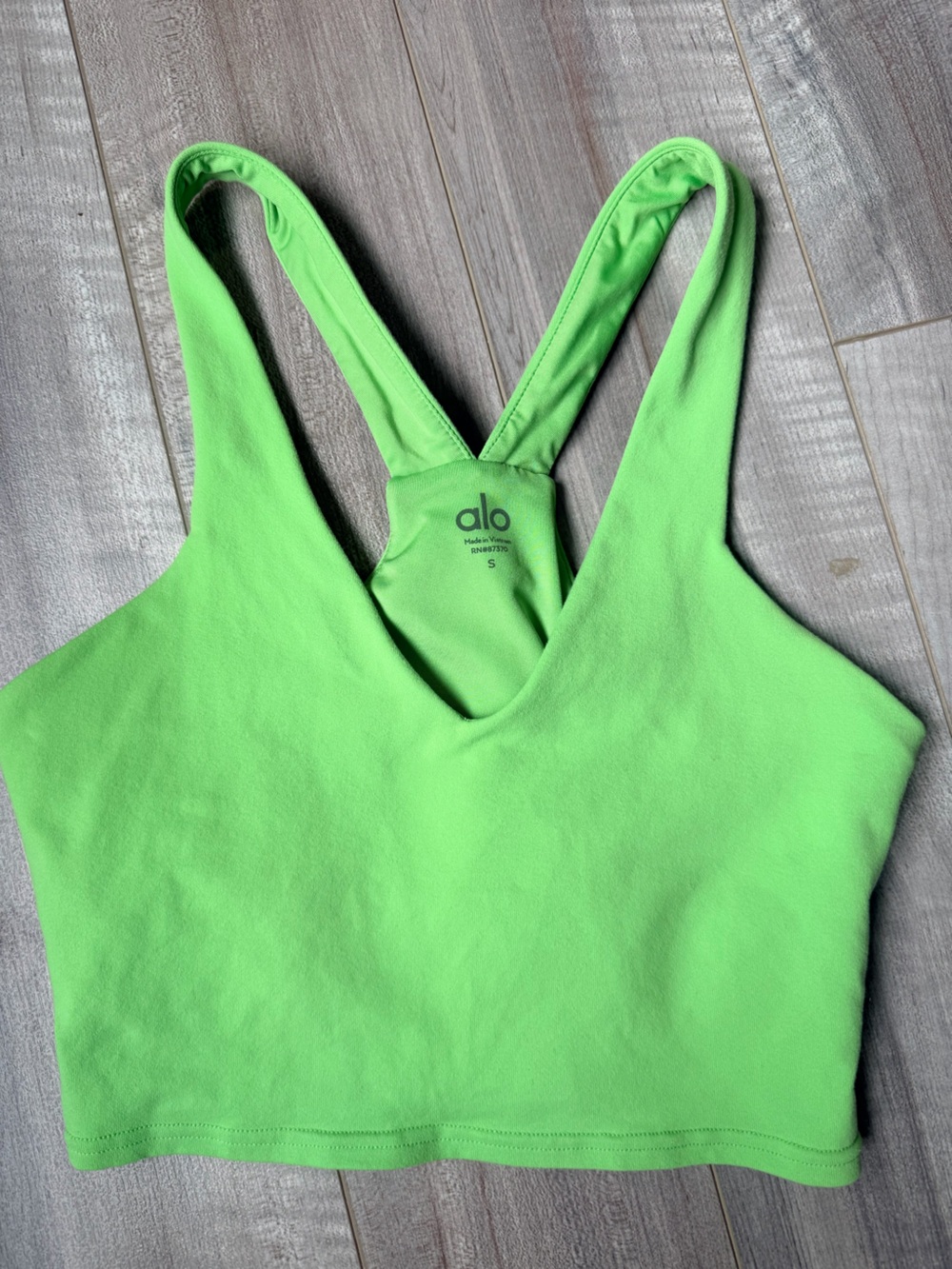 ALO Set - $ 198 - Airbrush Real Bra Tank & Airbrush 7” Biker Shorts - Picture 8 of 9